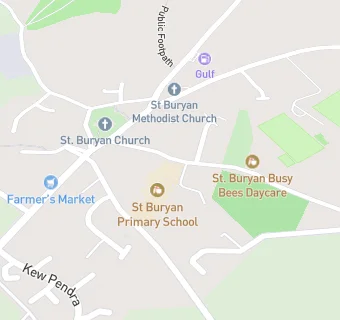 map for St Buryan Primary School