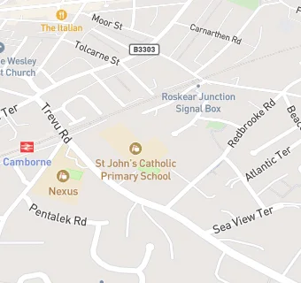 map for St John's Catholic Primary School, Camborne