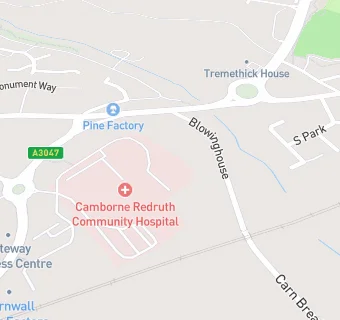 map for Camborne Redruth Community Hospital