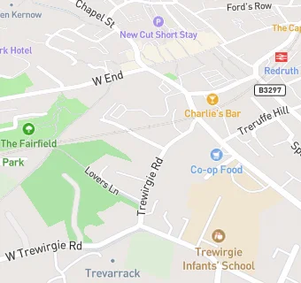 map for Mydentist, Trewirgie Road, Redruth