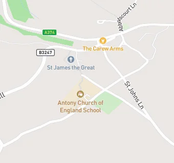 map for Antony Church of England School