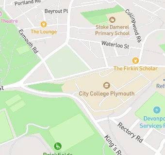 map for City College Plymouth