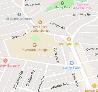 map for Old Plymothians and Mannameadians Members Club