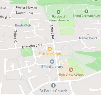 map for Efford Surgery