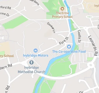 map for Ivybridge Methodist Church