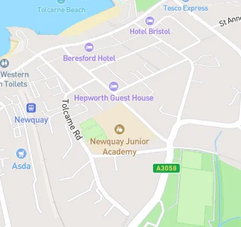 map for Newquay Junior School