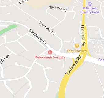 map for Roborough Surgery