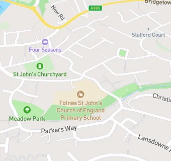 map for Totnes St John's Church of England Primary School