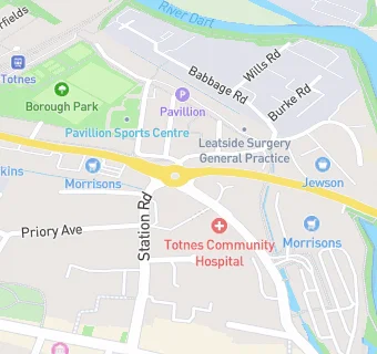 map for Totnes Community Hospital