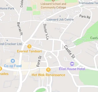 map for Liskeard Constitutional Club