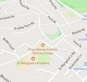 map for Priory Roman Catholic Primary School, Torquay