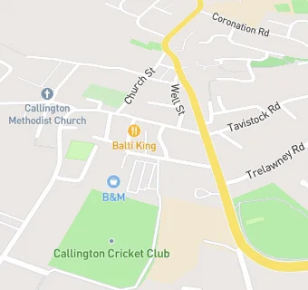 map for Callington Town Hall Kitchen