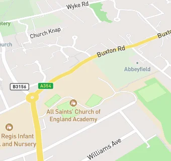 map for All Saints' Church of England Academy