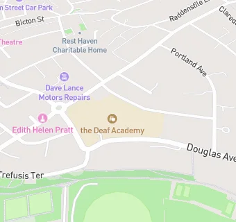 map for Exeter Royal Academy for Deaf Education
