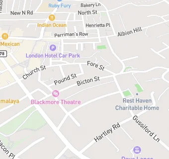 map for Blackmore Theatre