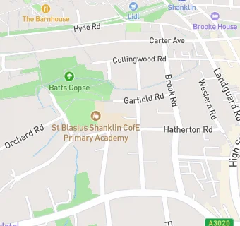 map for St Blasius Shanklin CofE Primary Academy