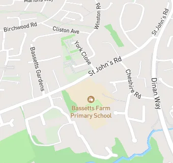 map for Bassetts Farm Primary School