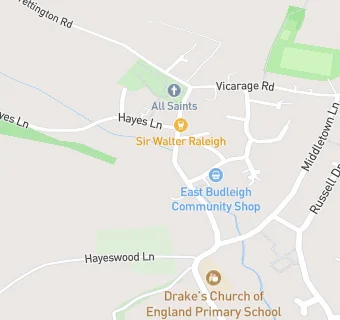 map for East Budleigh Community Shop Ltd