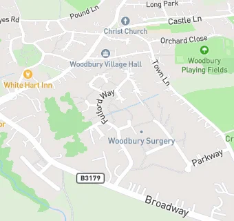 map for Woodbury Surgery