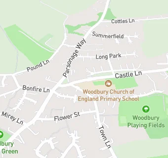 map for Woodbury Church of England Primary School