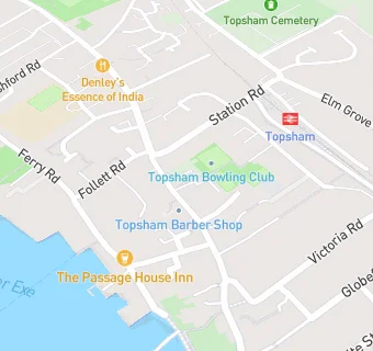 map for Topsham Bowling Club