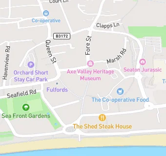 map for Mydentist, Fore Street, Seaton