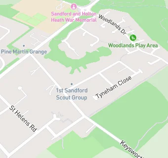 map for Sandford Surgery