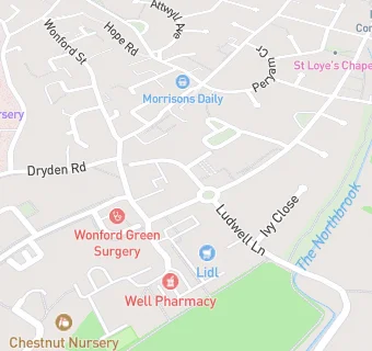 map for Wonford Methodist Church