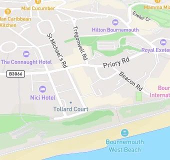 map for Bournemouth Marriott Highcliff Hotel