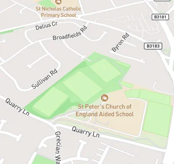 map for St Peter's Church of England Aided School