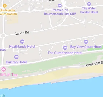 map for East Cliff Cottage Hotel