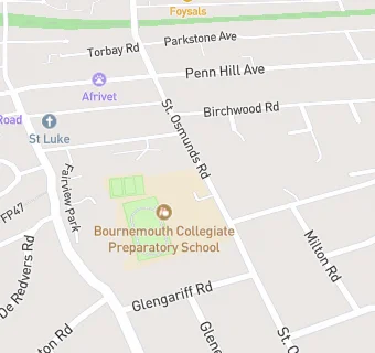 map for Bournemouth Collegiate Preparatory School