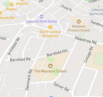 map for Barnfield Hill Surgery