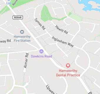 map for Hamworthy Dental Practice