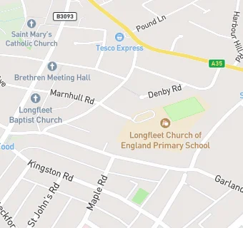 map for Longfleet CofE VC Primary School