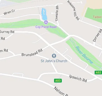 map for St Johns Church and hall