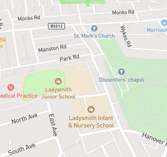 map for Ladysmith Junior School