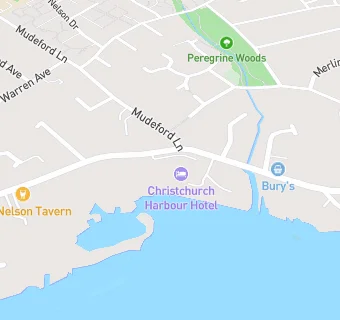 map for Christchurch Harbour Hotel