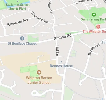 map for Whipton Barton Junior School