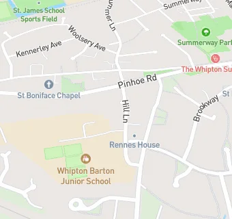 map for Whipton Barton Infants/Junior School