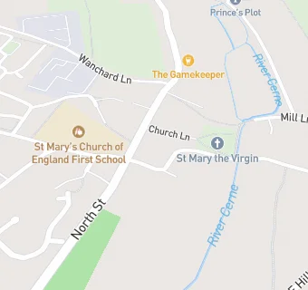 map for St Mary's Church of England First School, Charminster