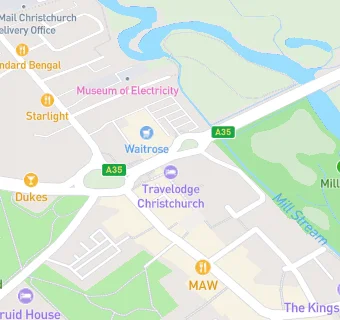 map for Travelodge Christchurch