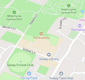 map for The Academy, Selsey