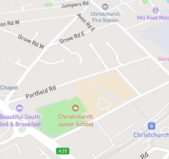 map for Christchurch Junior School