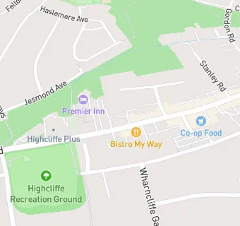 map for Highcliffe Medical Centre