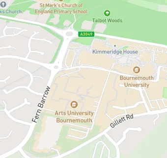 map for The Arts University At Bournemouth