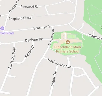 map for Highcliffe St Mark Primary School