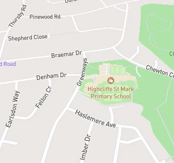 map for St Mark's Church of England Infant School, Highcliffe