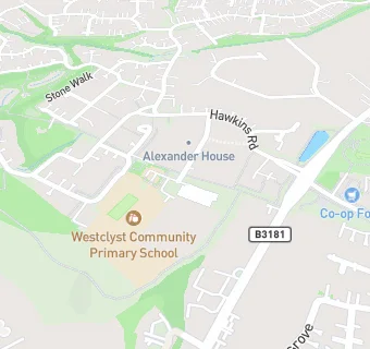 map for Westclyst Community Primary School