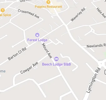 map for Mydentist, Mount Avenue, New Milton